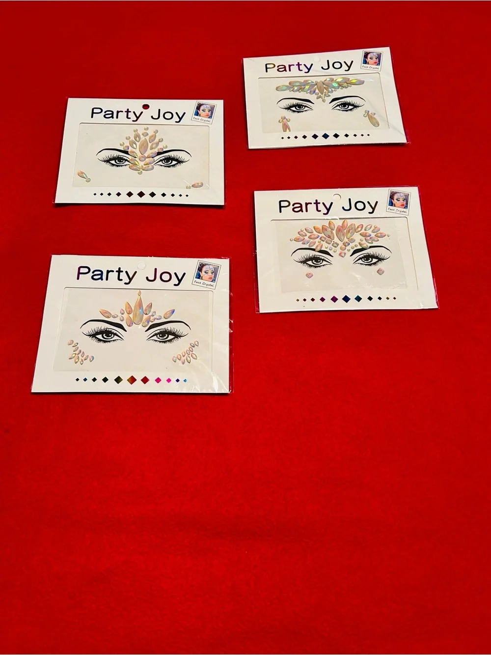 Iridescent Face Gem Sticker - Clear/Opal Accent